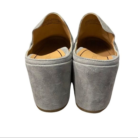 NEW Vionic "Plaza Presley" Charcoal Grey Suede Leather Heeled Mules 10 - Picture 5 of 6